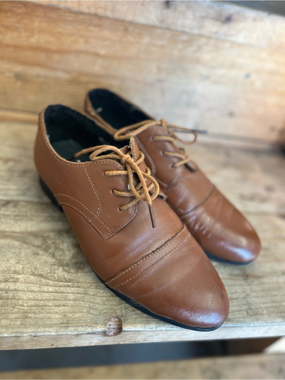 Men's Brown Leather Lace-Up Dress Shoes